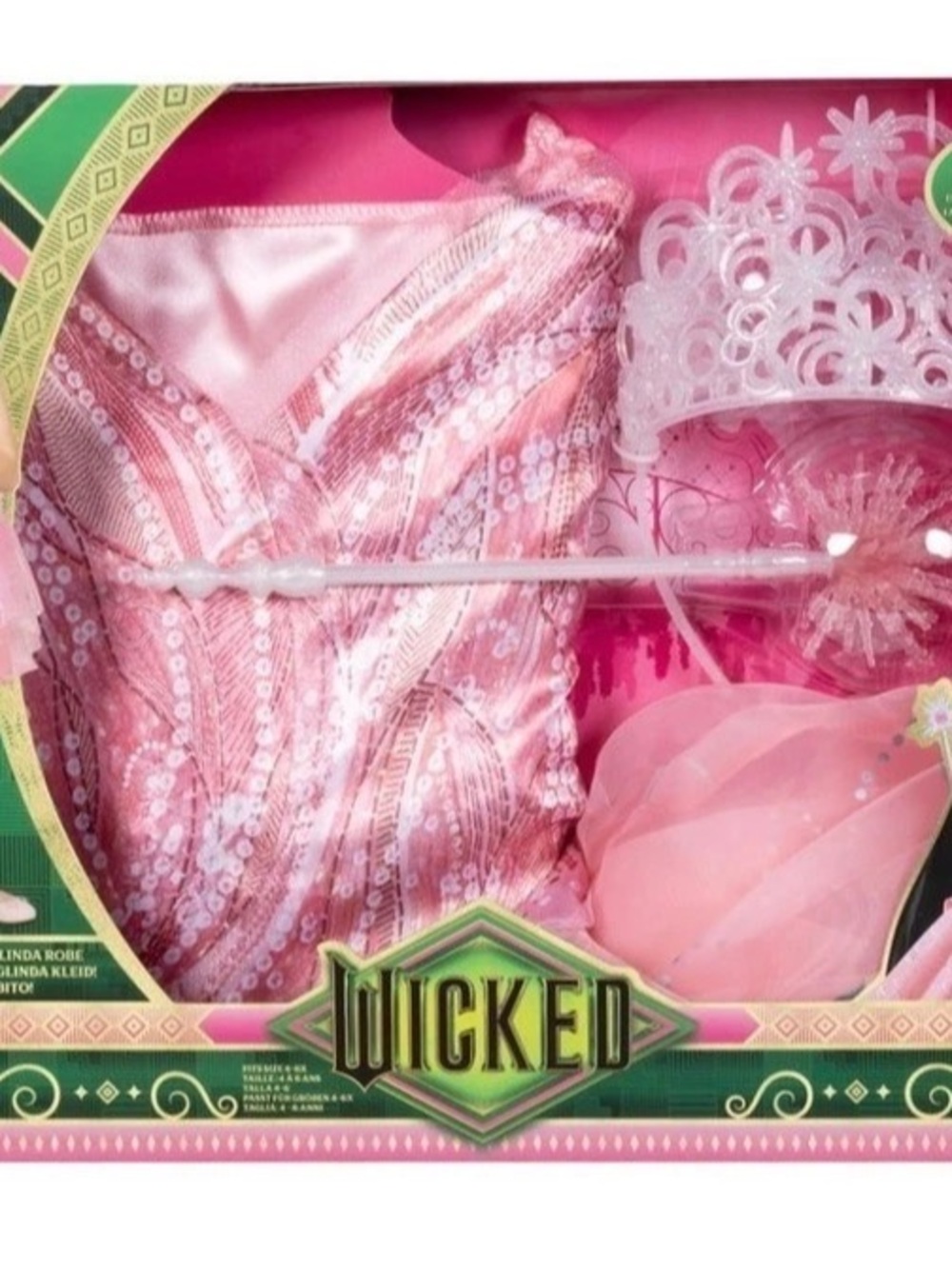 Wicked Glinda Costume Accessory Set Girls One Size Pink Costume Set NWT